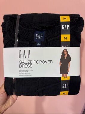 GAP Black Gauze Popover Dress - Women